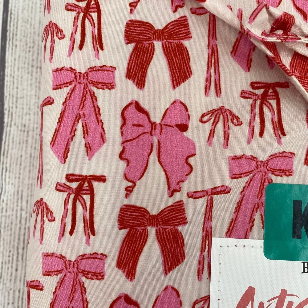 Berkshire Sheet Set KING Artist Series Pink Red Bow Ribbon Krissy Mast Whimsical